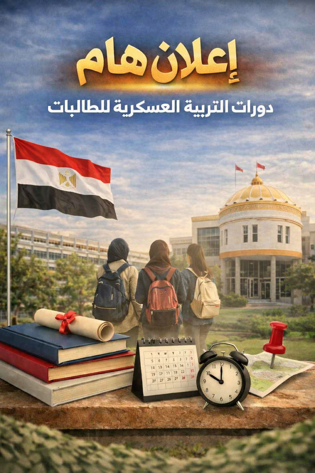 إعلان هام – تسجيل دورات التربية العسكرية للطالبات 