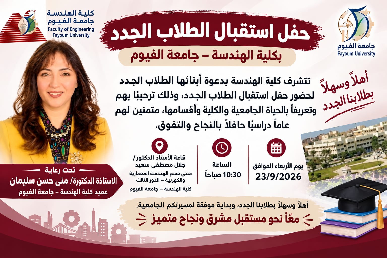حفل استقبال الطلاب الجدد بكلية الهندسة – جامعة الفيوم
