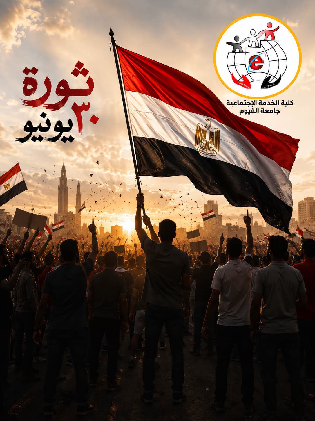 تهنئة  الأستاذ الدكتور/ صلاح هاشم عميد الكلية  بالذكرى السنوية لثورة 30 يونيو.