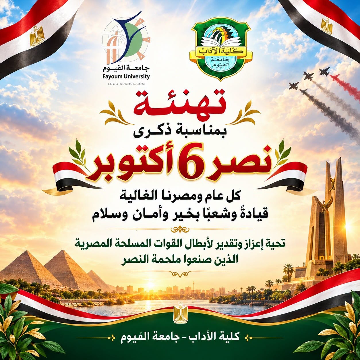 تهنئة عميد الكلية بمناسبة 6 أكتوبر 1973 