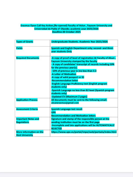منحة بابلو اولابيدى لطلبة وطالبات كلية الالسن
