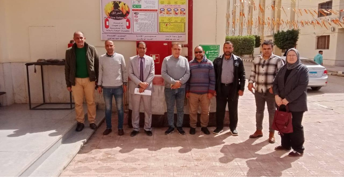 جامعة الفيوم: مركز ادارة الازمات  والكوارث بالجامعة تواصل زيارتها الميدانية للمدن الجامعية.
